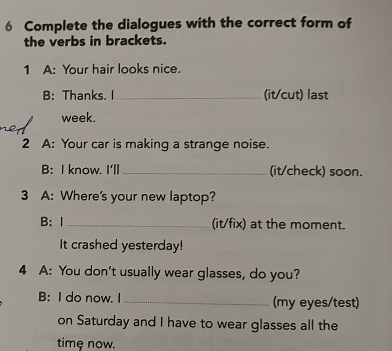 6 Complete the dialogues with the correct | StudyX