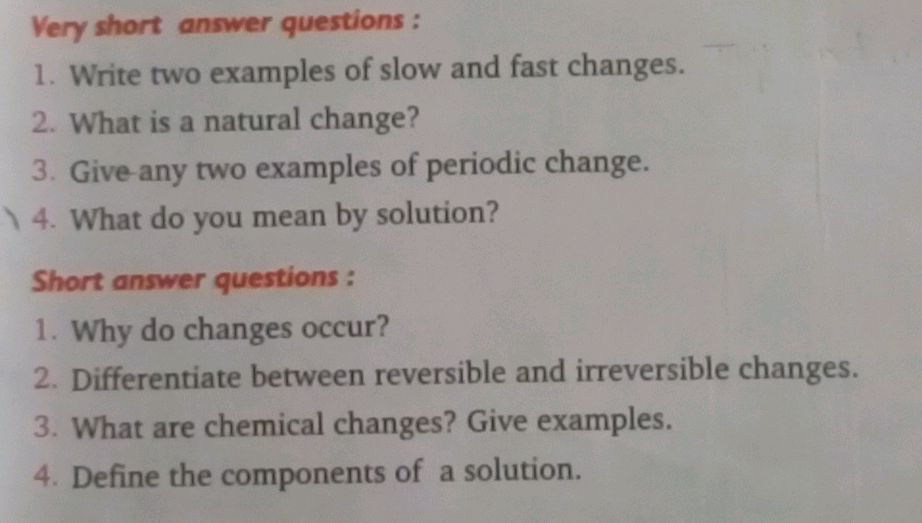 Very short answer questions: 1. Write two | StudyX