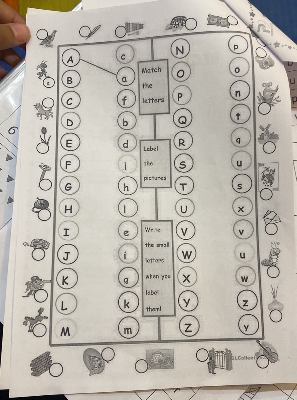 Match the letters. Label the pictures. | StudyX