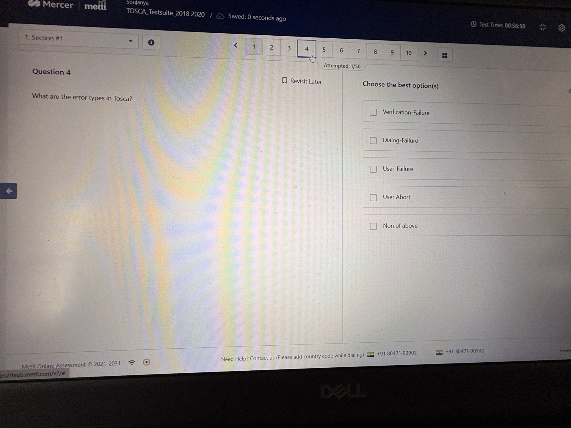 What are the error types in Tosca? | StudyX