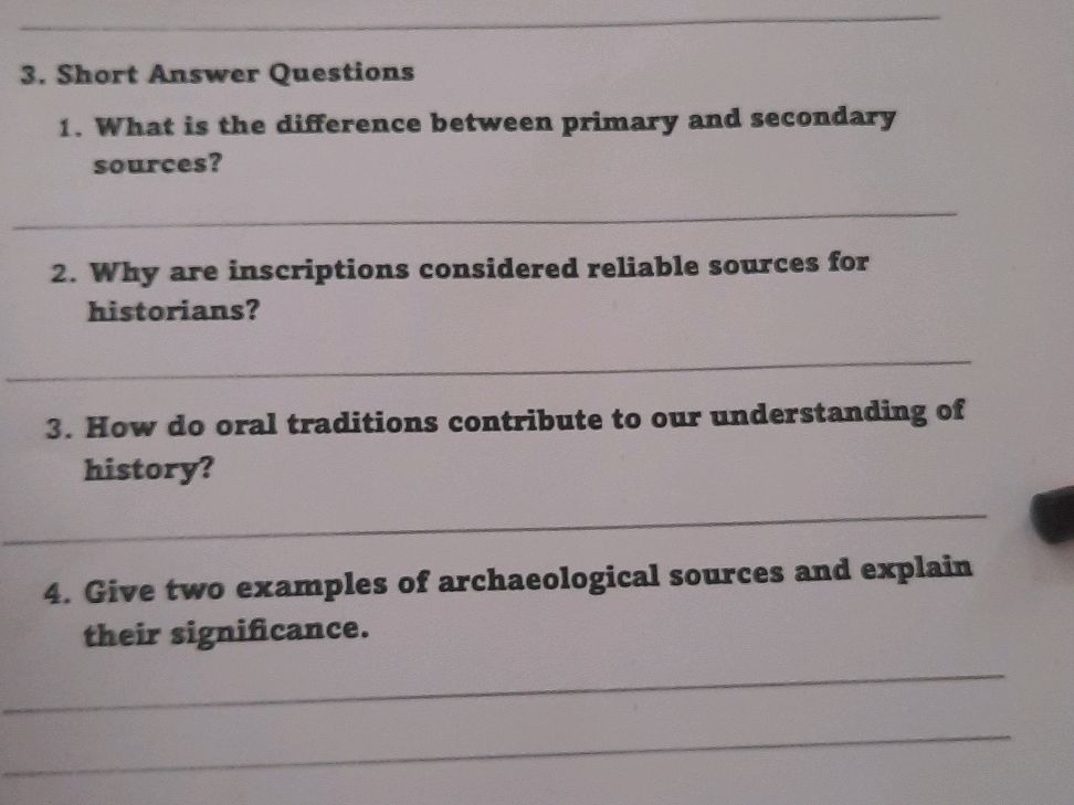 Source Questions 3. Short Answer Questions 1. What is the | StudyX