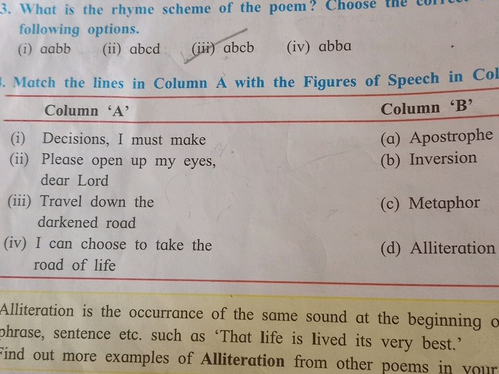 3. What is the rhyme scheme of the poem? | StudyX