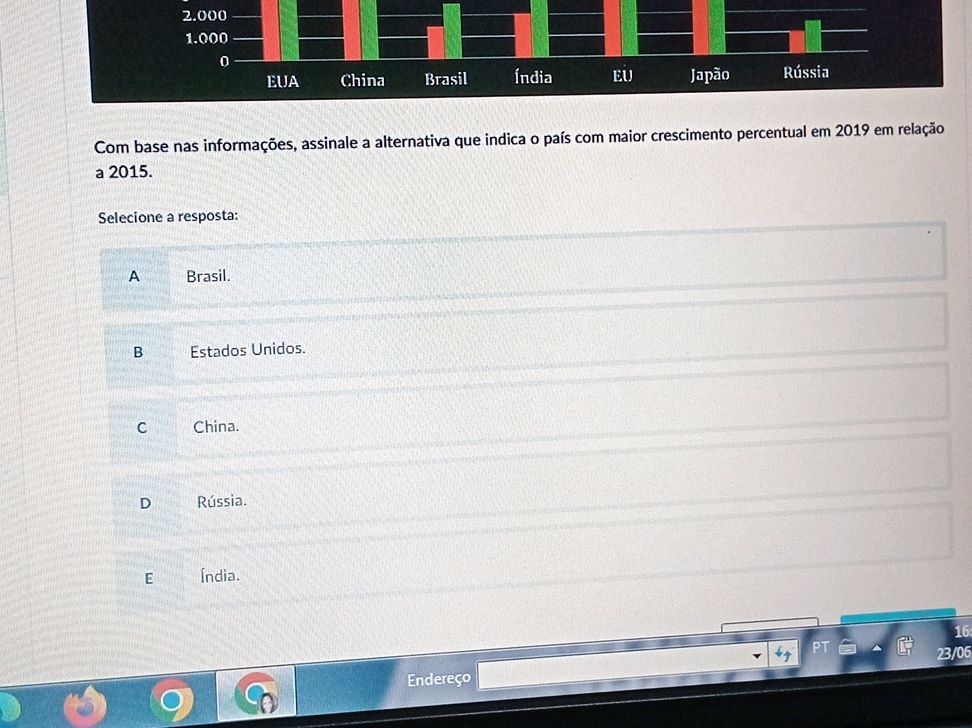 Com base nas informações, assinale a | StudyX