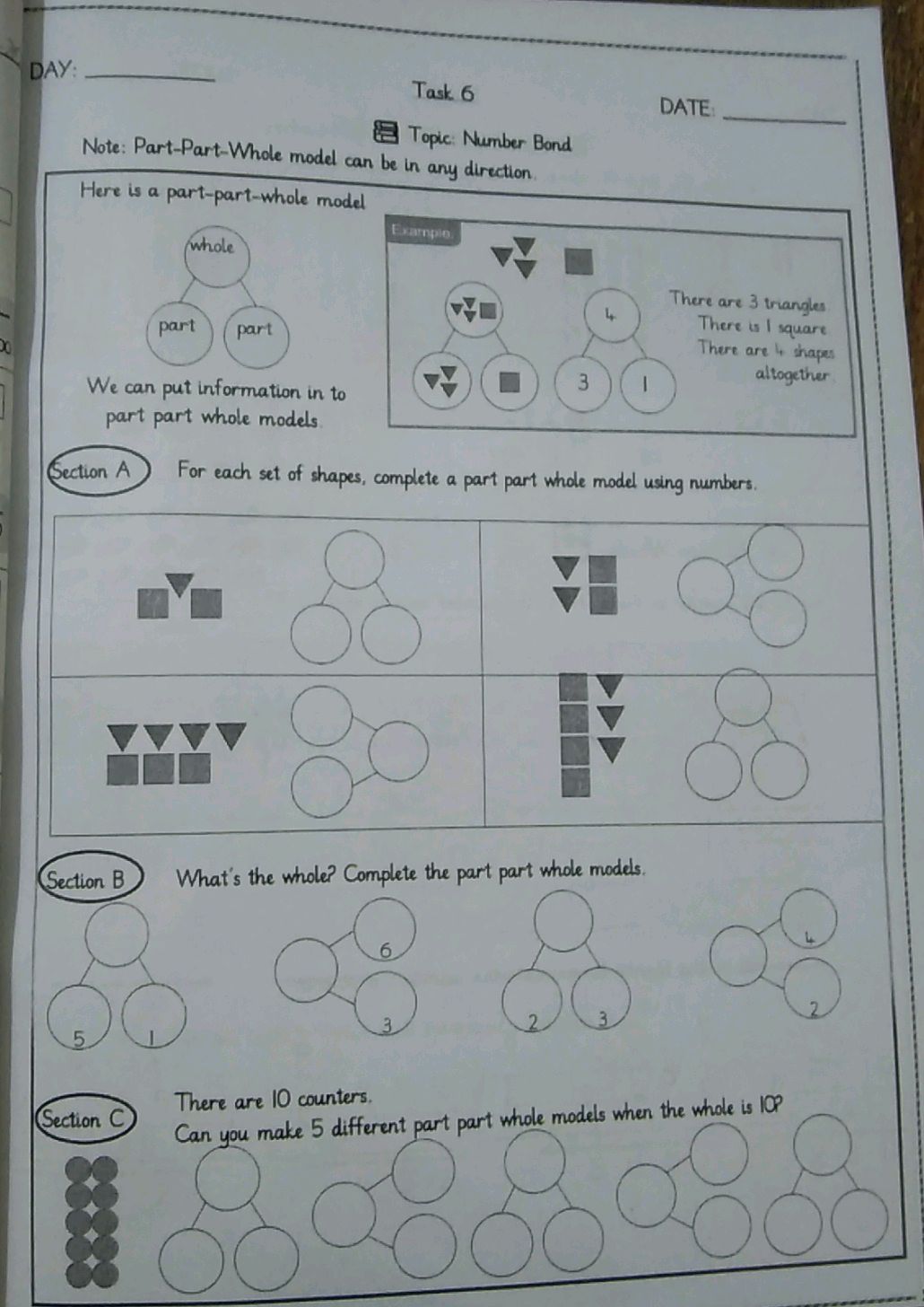 Section A For each set of shapes, complete a | StudyX