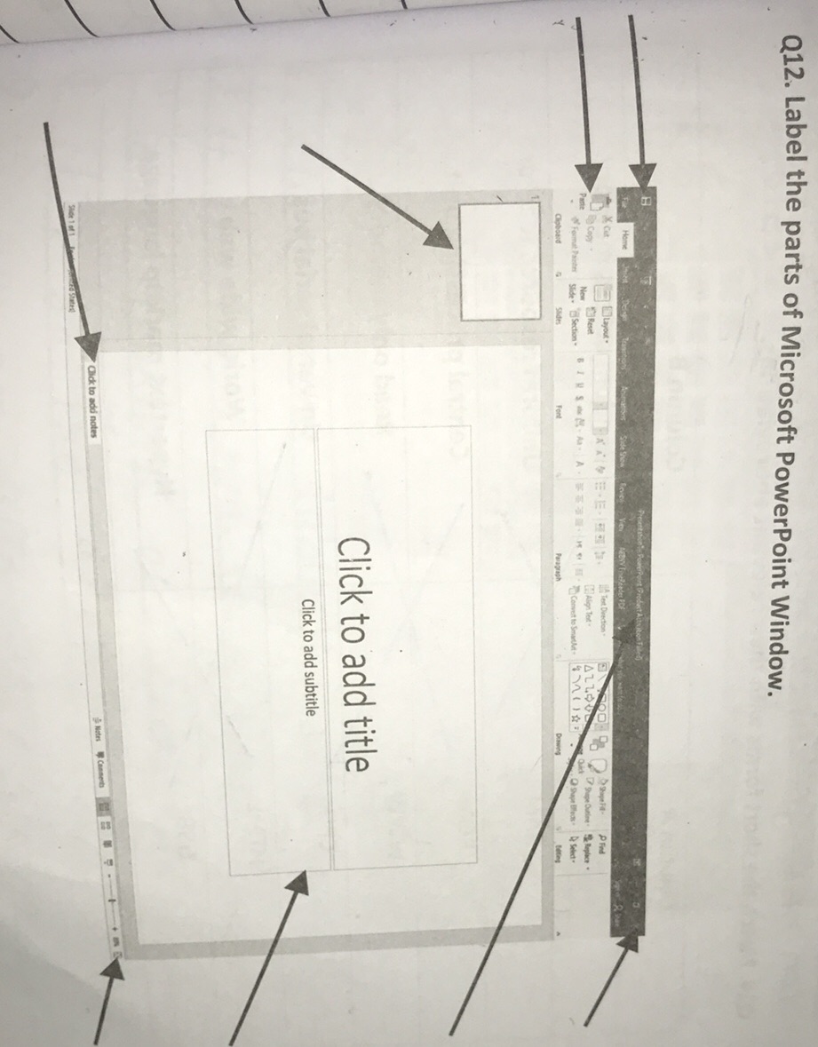 Q12. Label the parts of Microsoft PowerPoint | StudyX