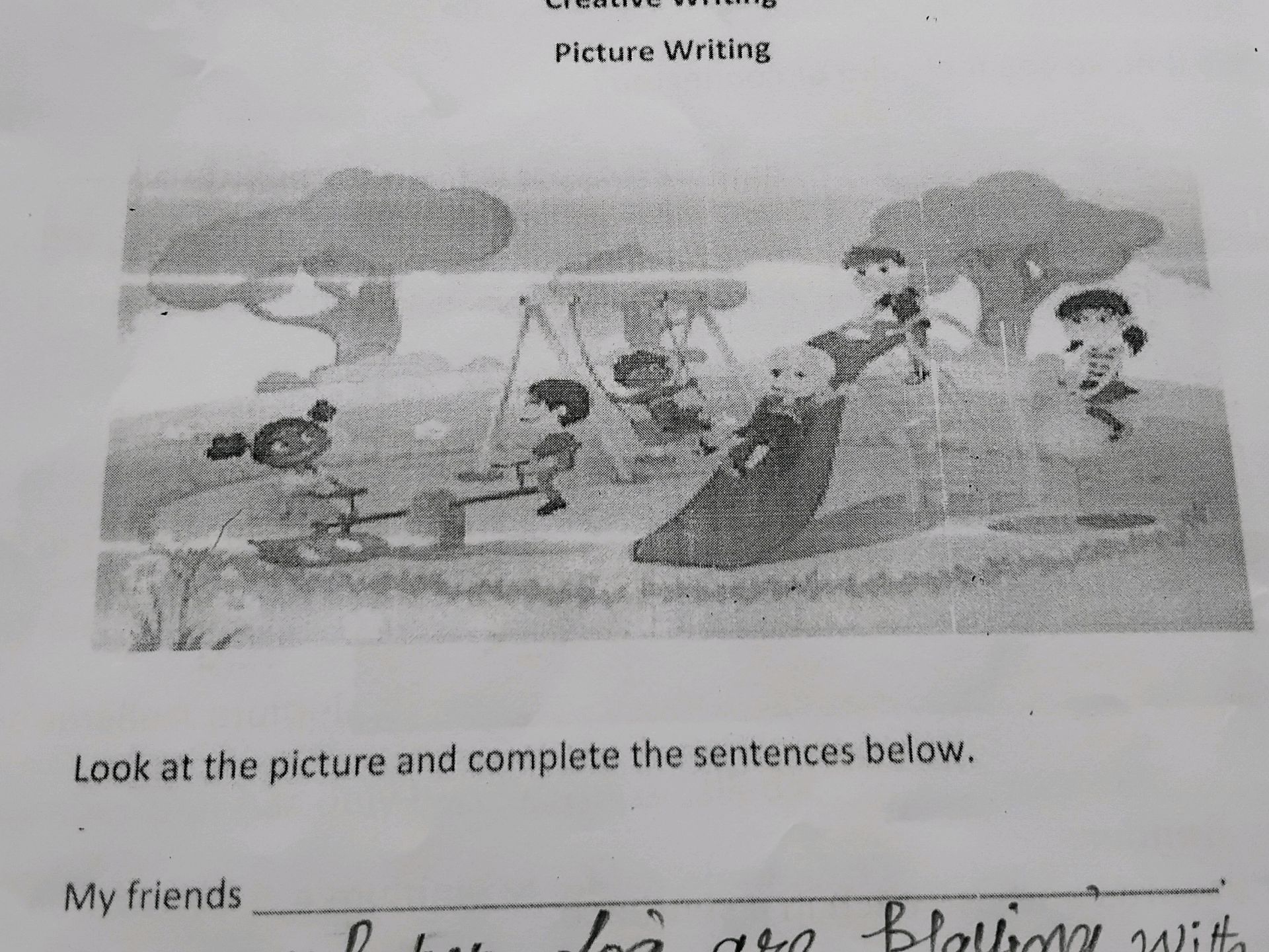 Look at the picture and complete the | StudyX