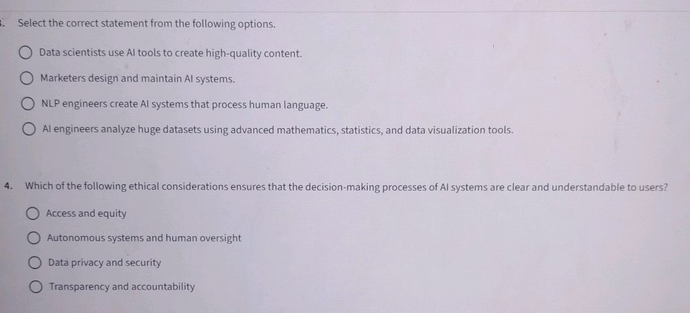 3. Select the correct statement from the | StudyX