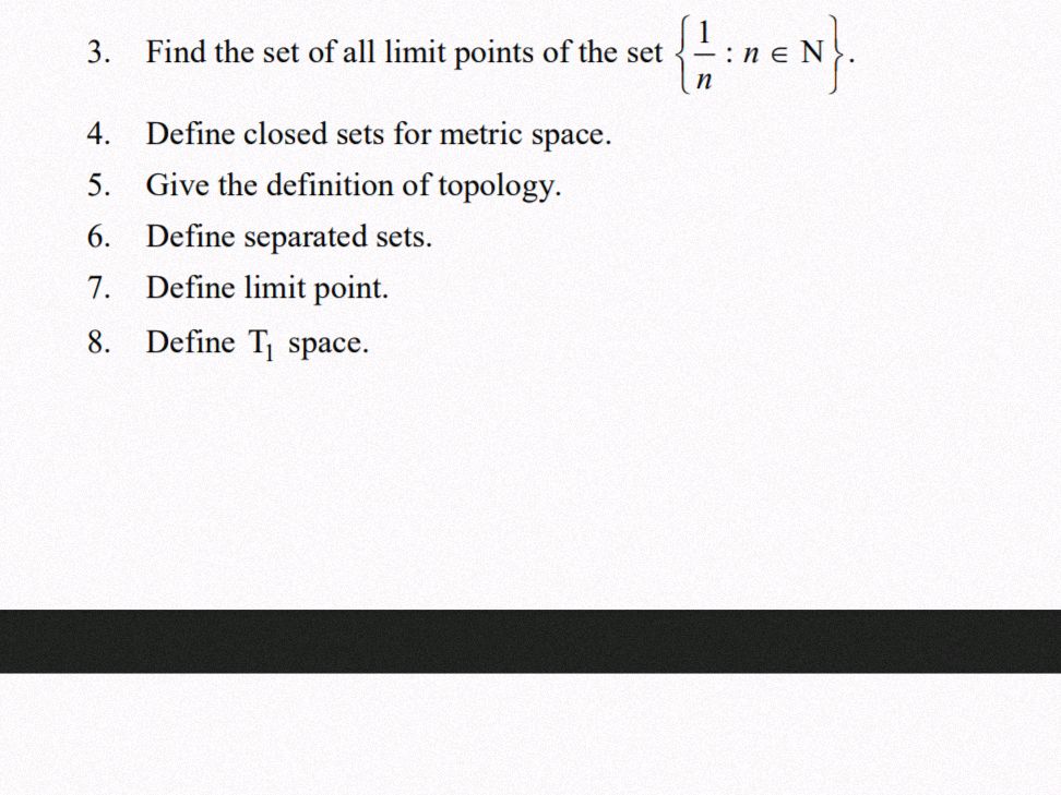 3. Find the set of all limit points of the | StudyX