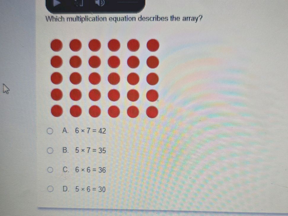 Which multiplication equation describes the