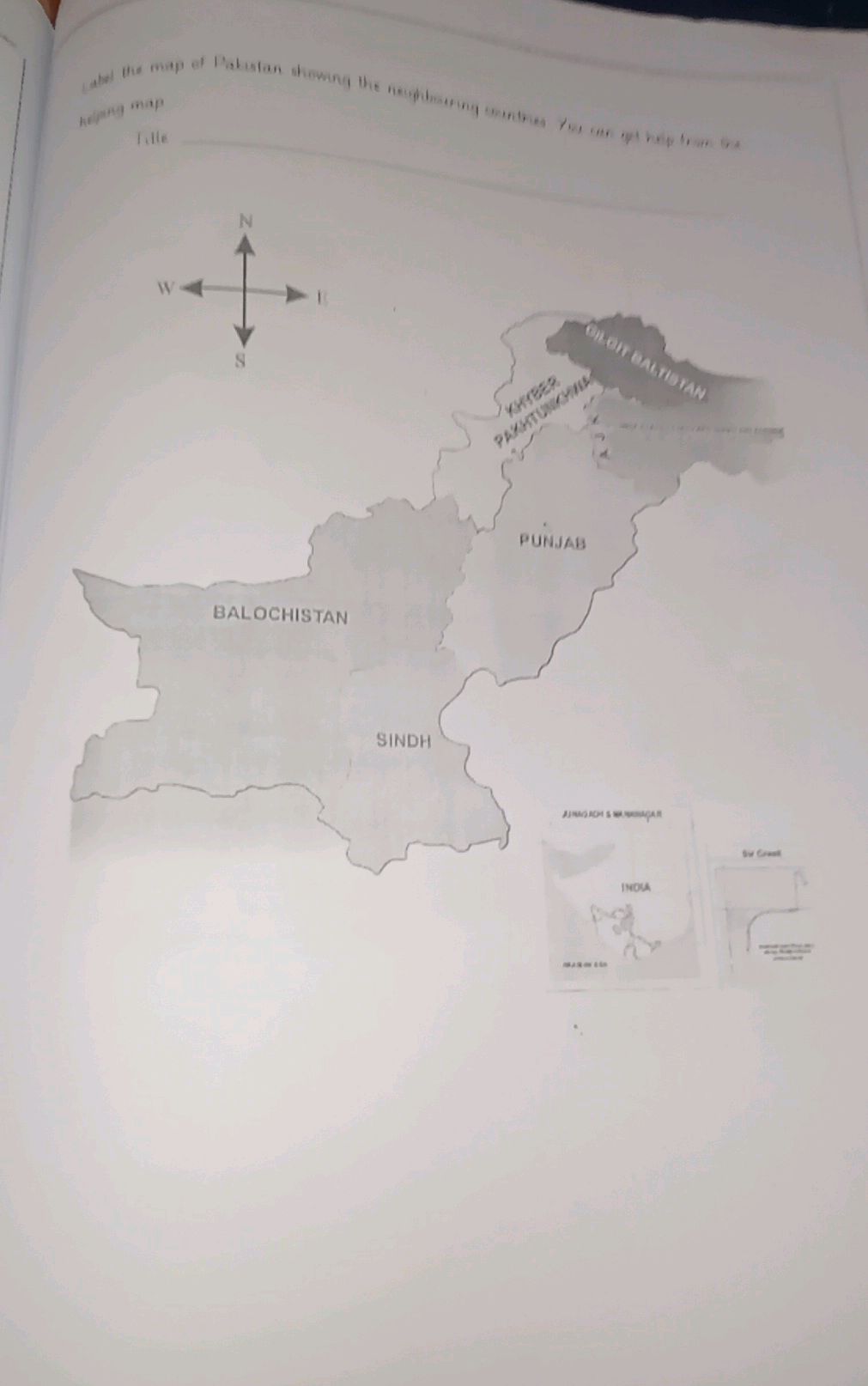 Label the map of Pakistan showing the | StudyX