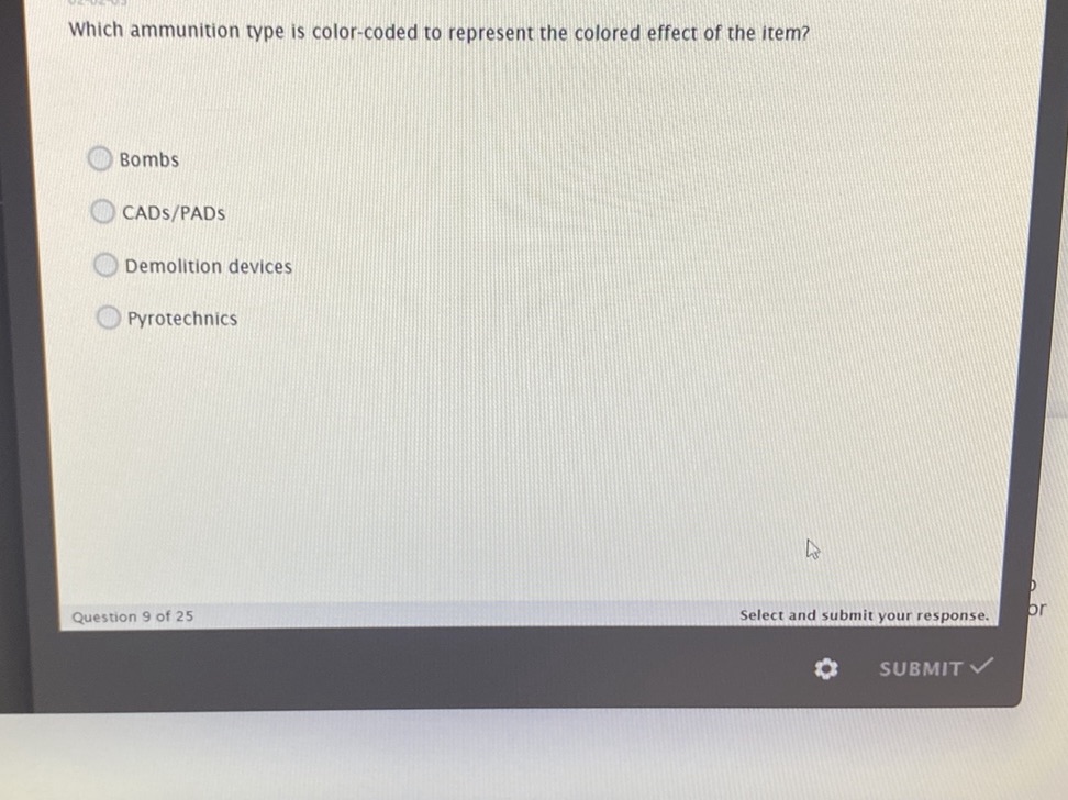 Which ammunition type is color-coded to