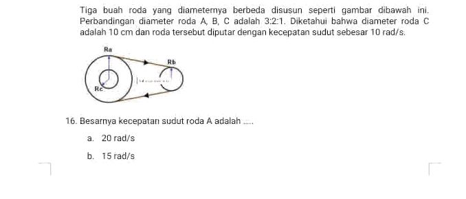 Tiga buah roda yang diameternya berbeda | StudyX