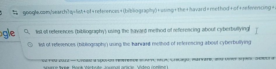 list of references (bibliography) using the