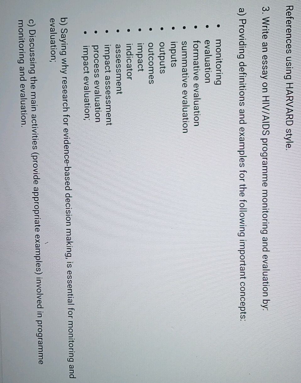 3. Write an essay on HIV/AIDS programme | StudyX