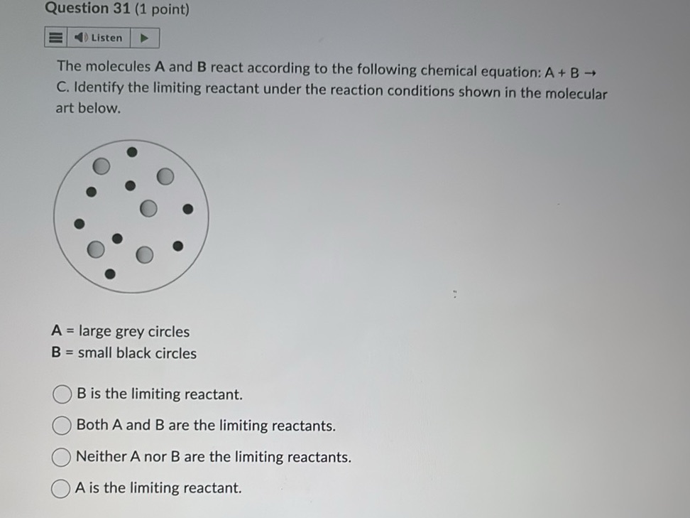 The molecules A and B react according to the | StudyX