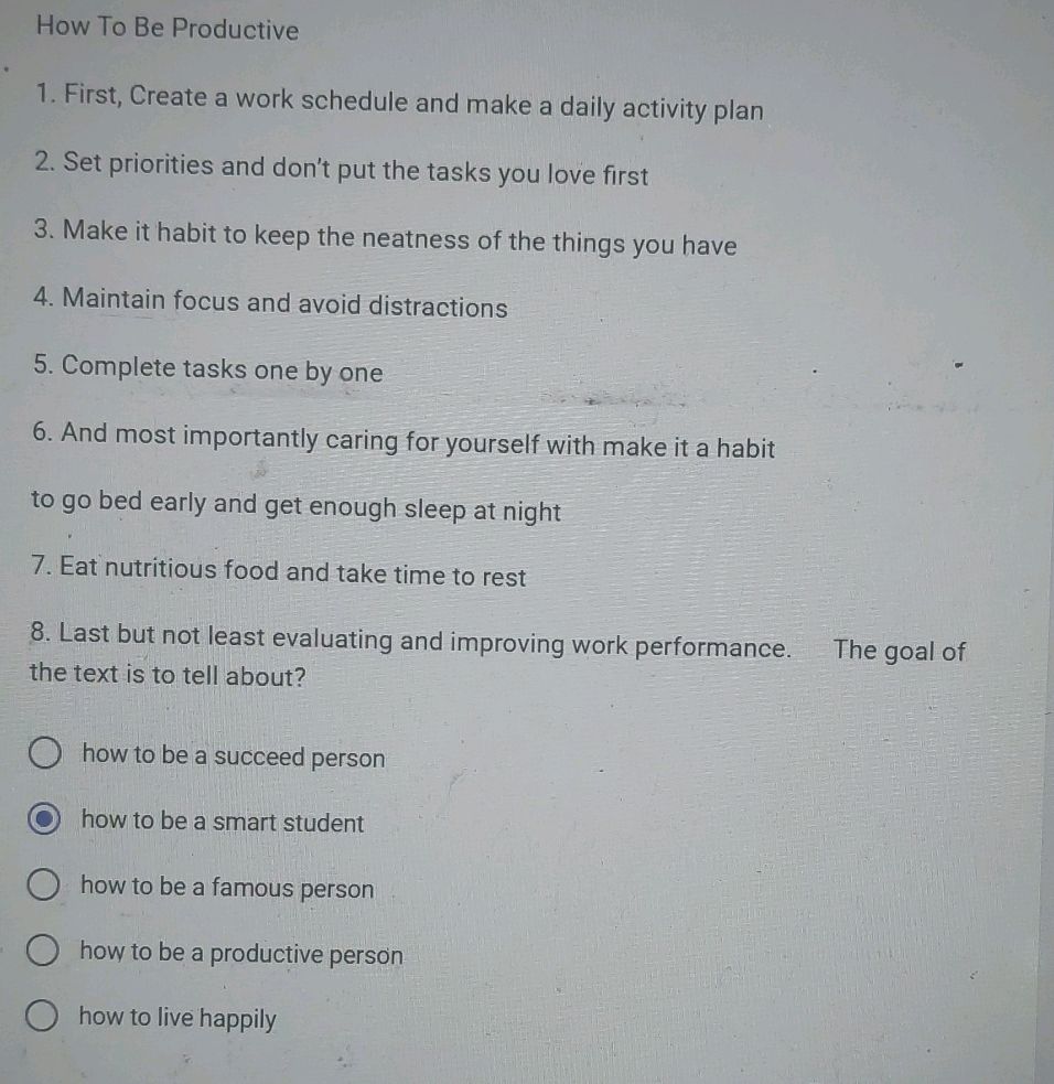 How To Be Productive 1. First, Create a | StudyX