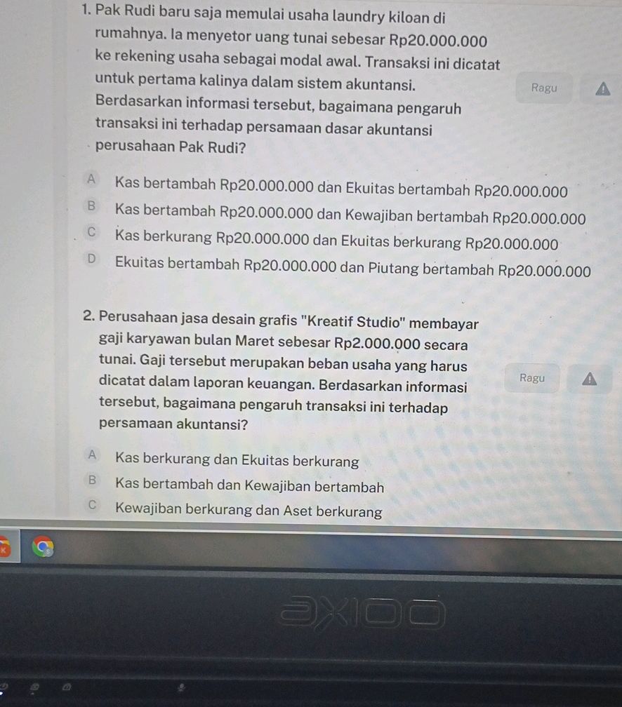 1. Pak Rudi baru saja memulai usaha laundry | StudyX