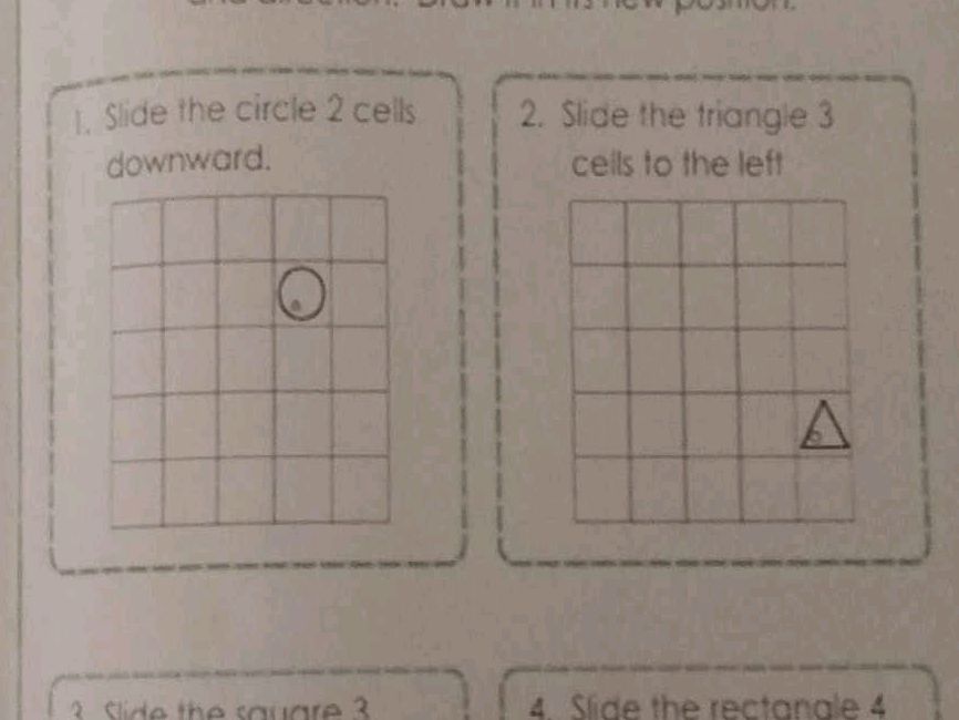 1. Slide the circle 2 cells downward. 2. | StudyX