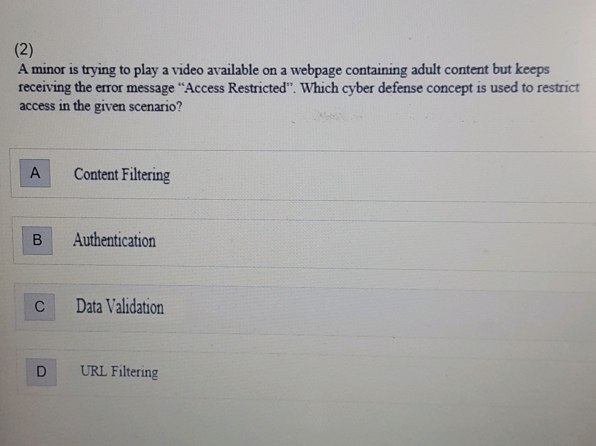 (2) A minor is trying to play a video | StudyX