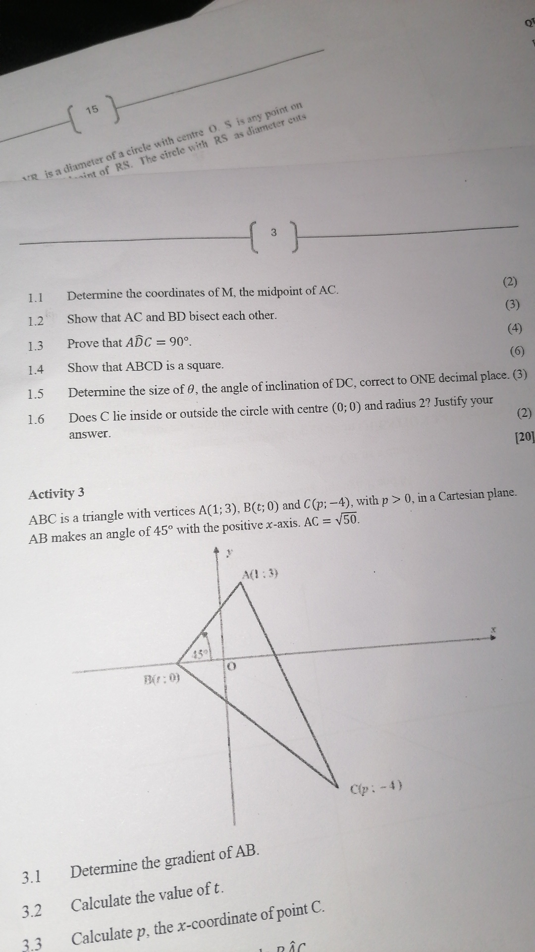 ABCD is a quadrilateral with vertices A(-3; | StudyX