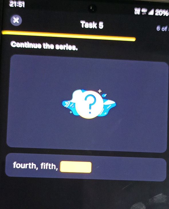 Continue the series. fourth, fifth, ____ | StudyX