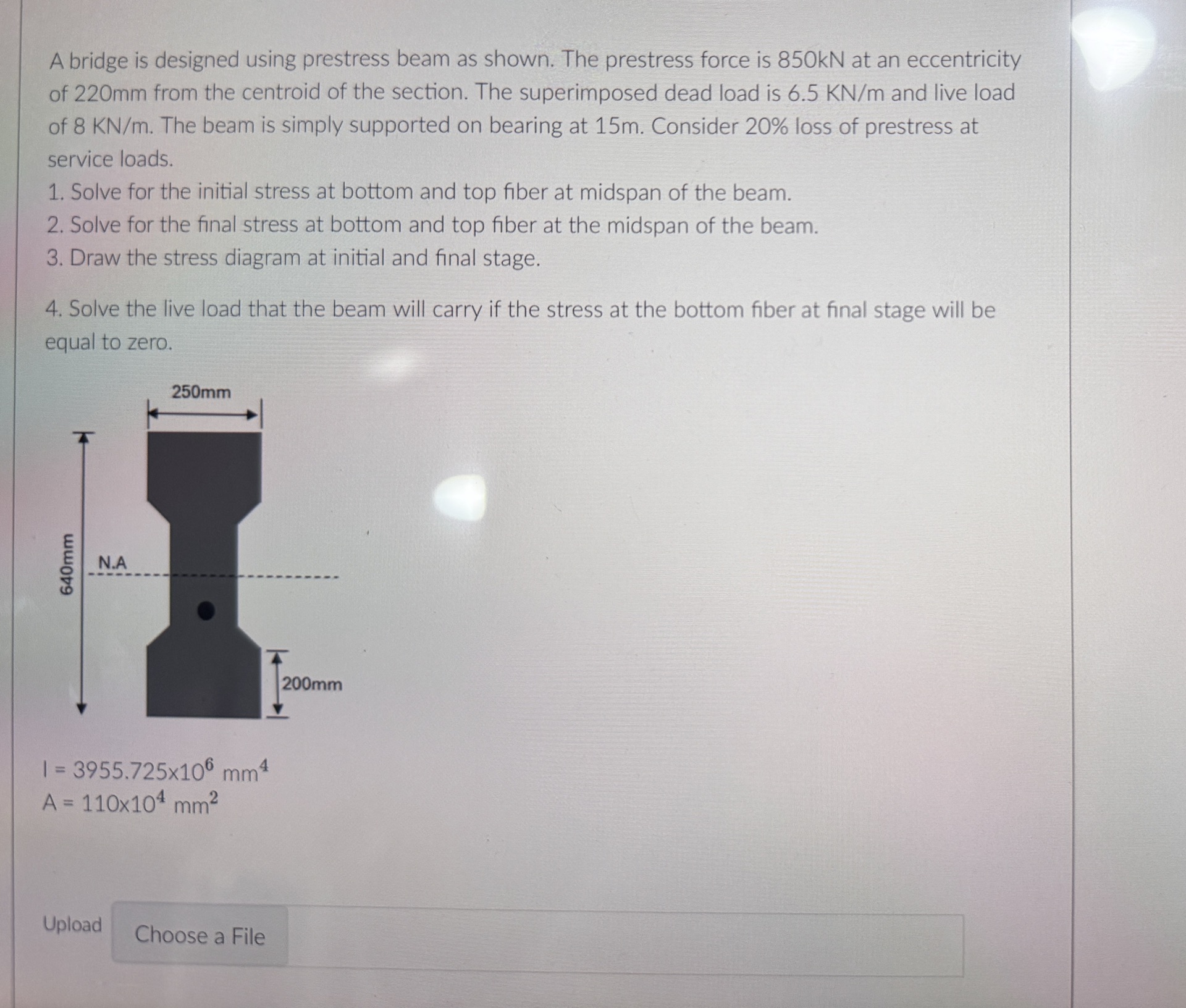 A bridge is designed using prestress beam as | StudyX