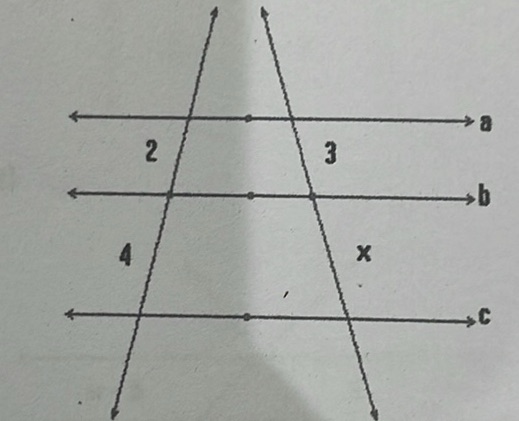 The image shows parallel lines a, b, and c | StudyX