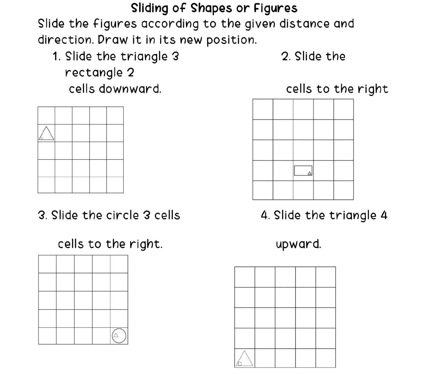 Sliding of Shapes or Figures Slide the | StudyX