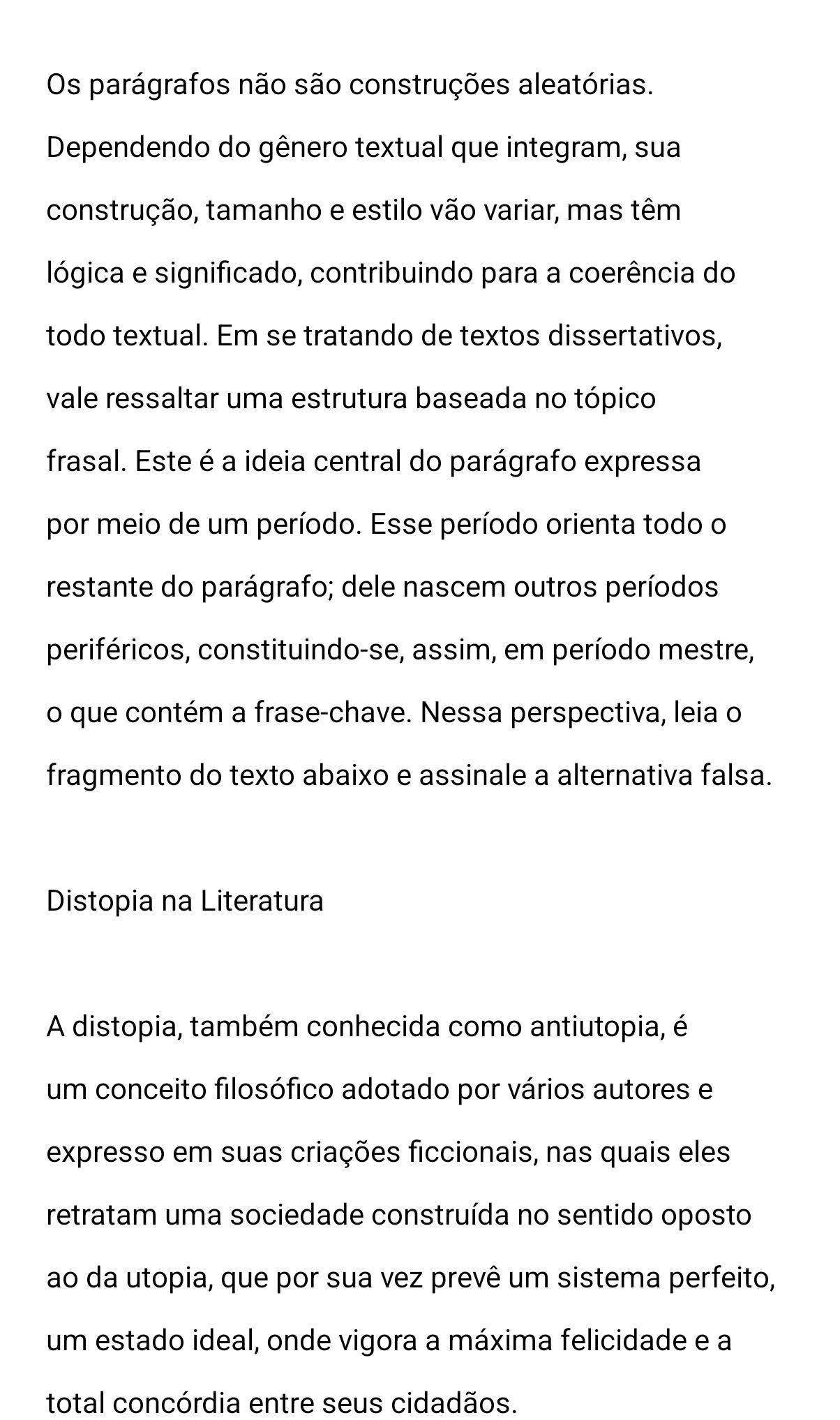 Os parágrafos não são construções