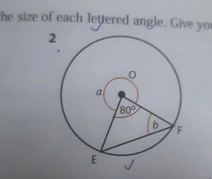 Find the size of each lettered angle. In | StudyX