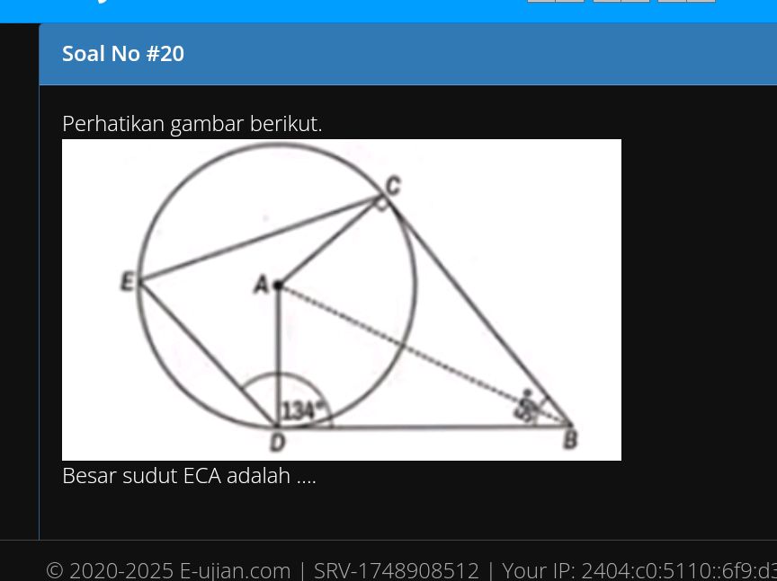Perhatikan gambar berikut. Besar sudut ECA | StudyX