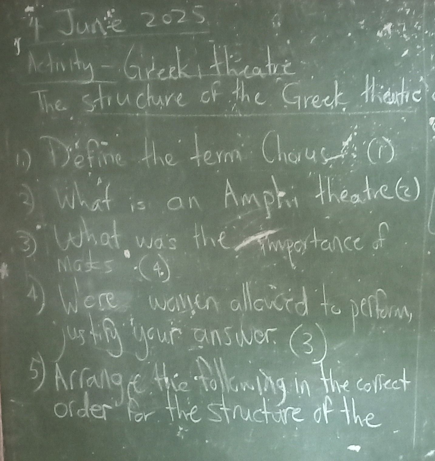 1) Define the term Chorus (1) 2) What is an | StudyX