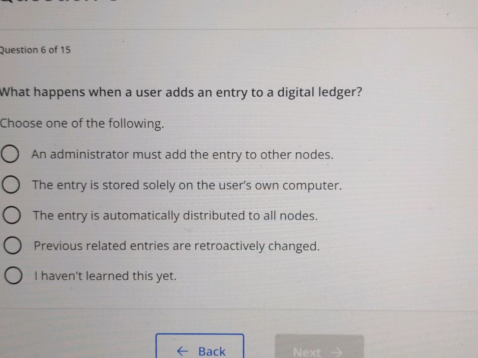 What happens when a user adds an entry to a