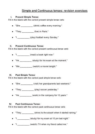 I. Present Simple Tense: Fill in the blank | StudyX