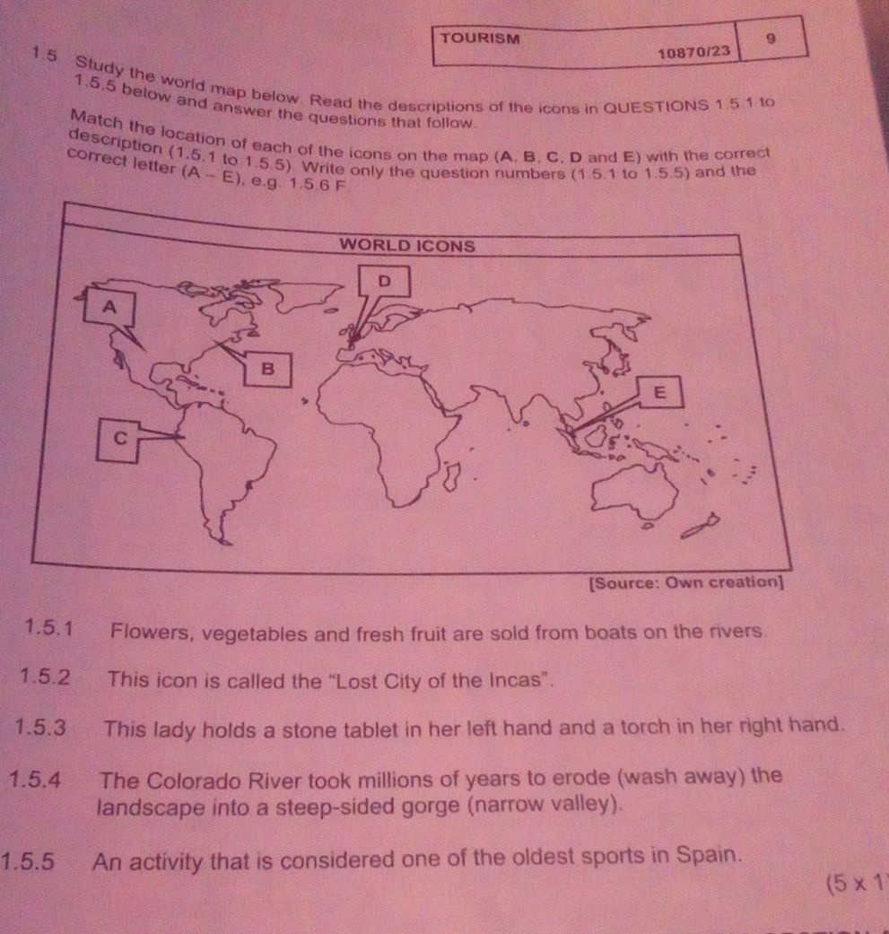 Study the world map below. Read the | StudyX