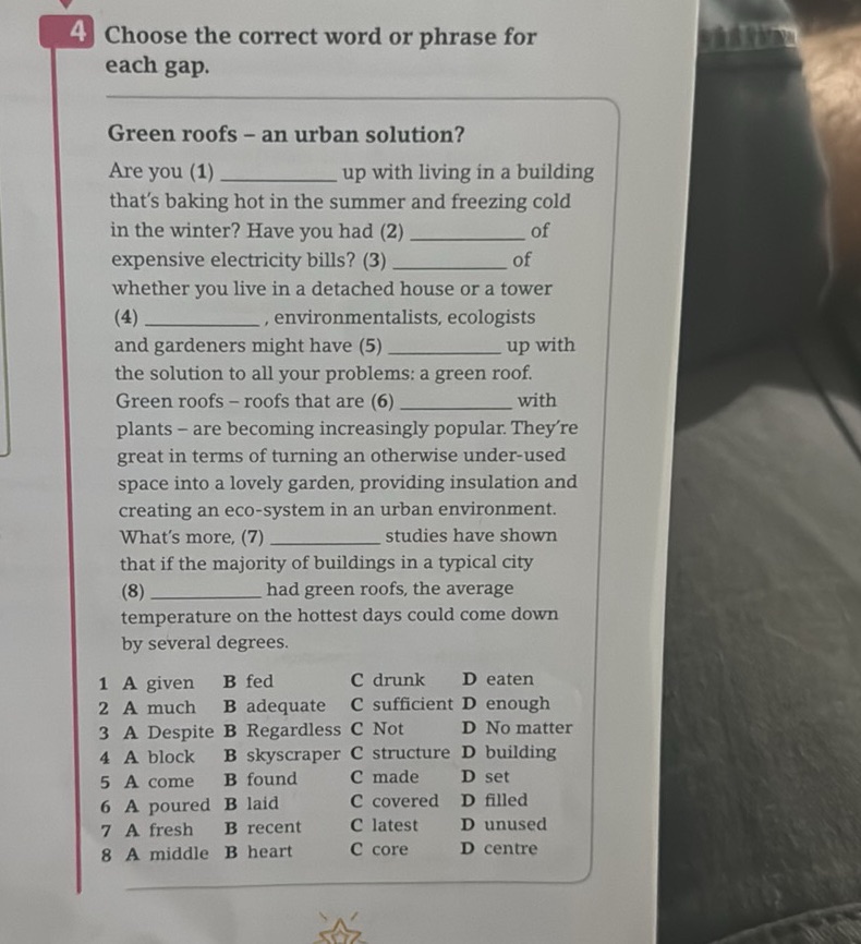 4 Choose the correct word or phrase for each | StudyX