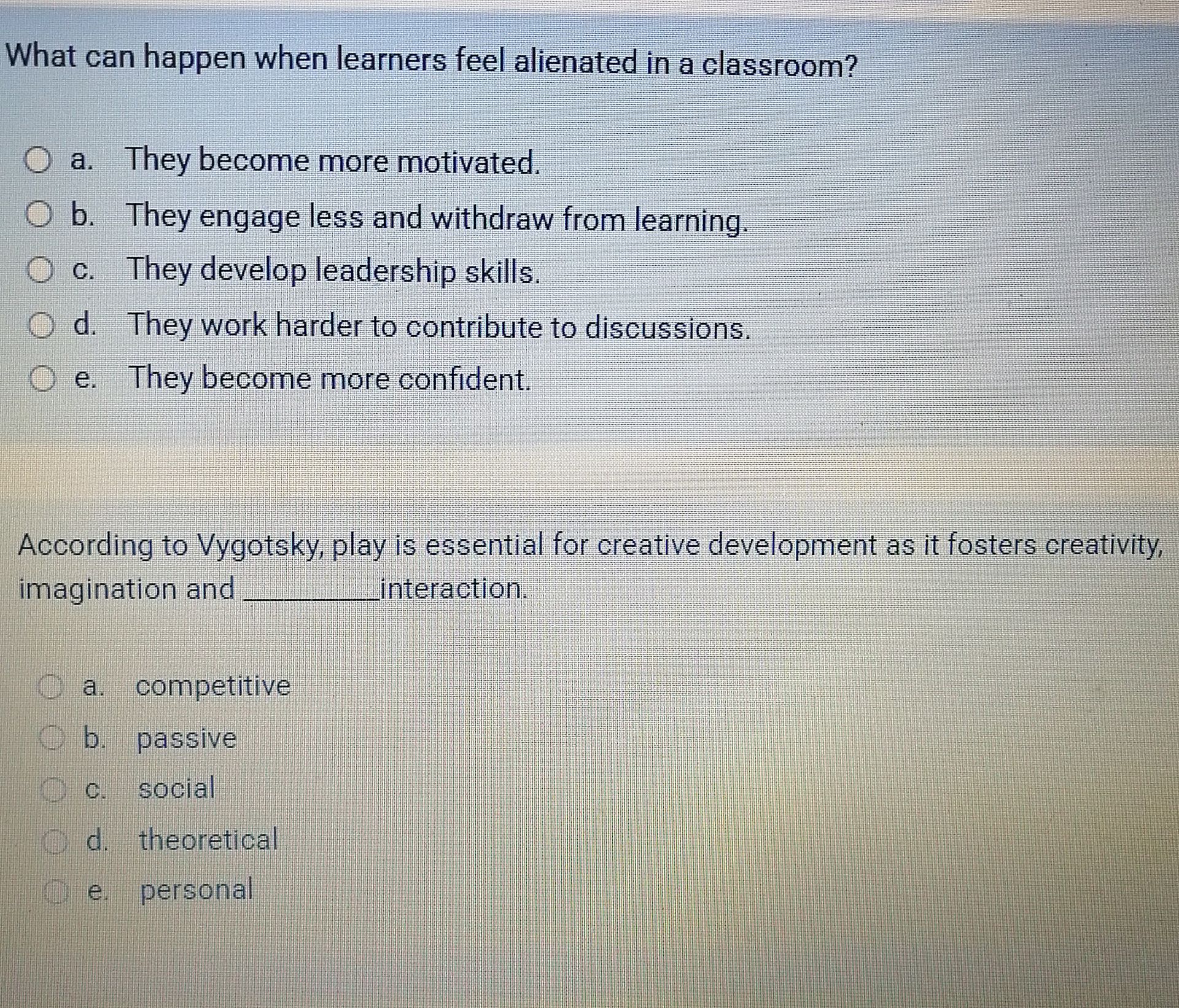 What can happen when learners feel alienated | StudyX