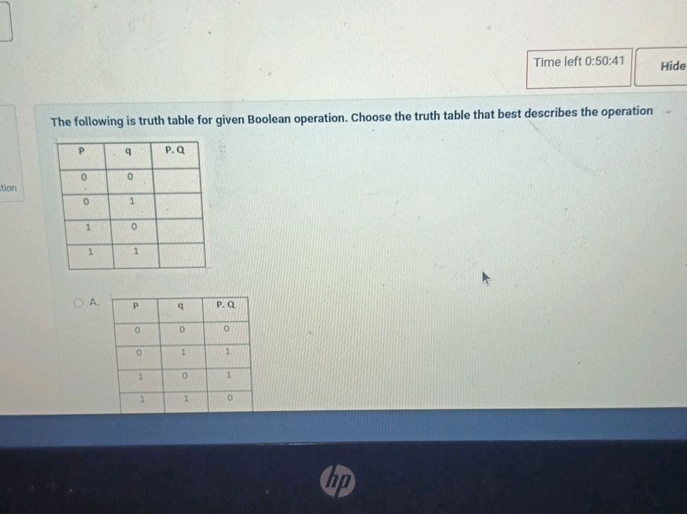 The following is truth table for given | StudyX