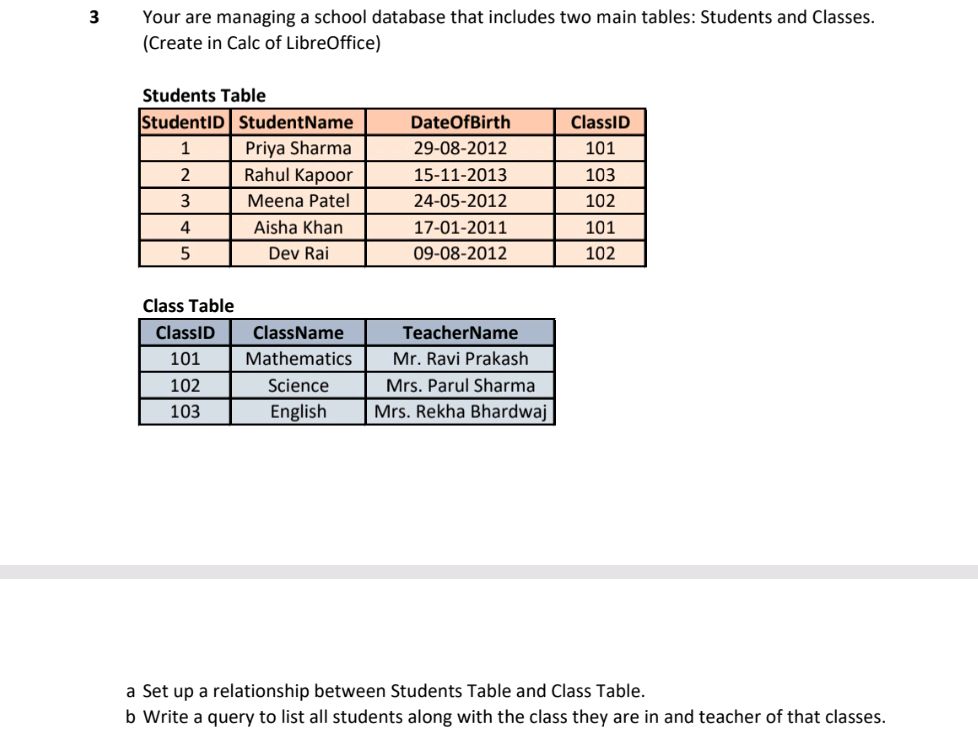 Your are managing a school database that | StudyX