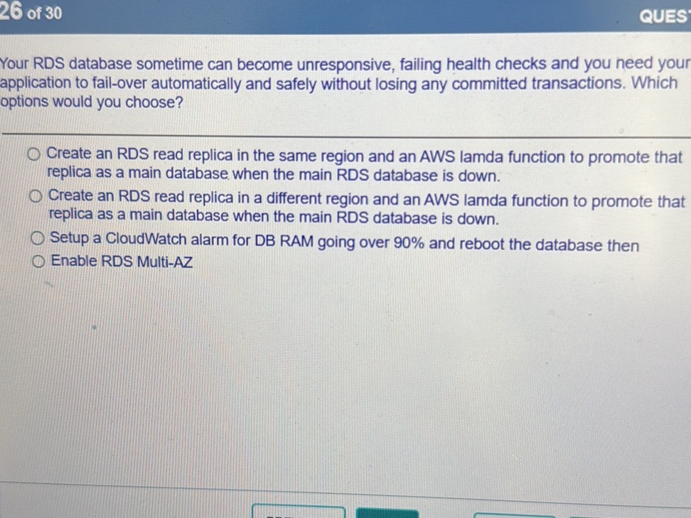 Your RDS database sometime can become | StudyX