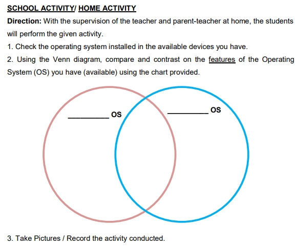 SCHOOL ACTIVITY/ HOME ACTIVITY Direction | StudyX