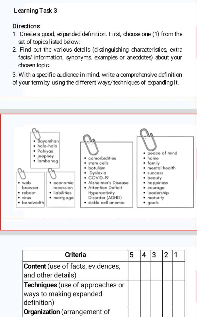Learning Task 3 Directions 1 Create a good | StudyX