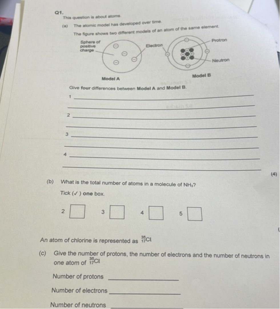 atomic theory critical thinking questions