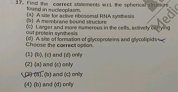 17 Find the correct statements wrt the | StudyX