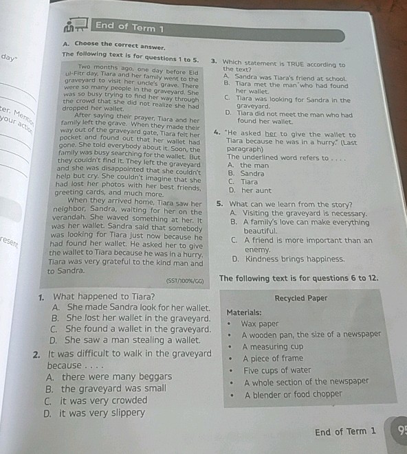 A Choose the correct answer The following | StudyX