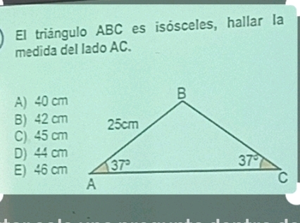 El tringulo ABC es issceles hallar la medida | StudyX