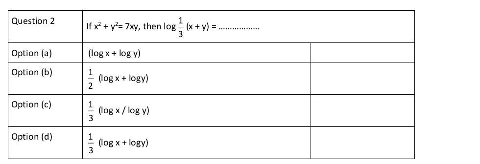 Question 2 If x2 + y2 = 7xy then log 13(x+y) | StudyX