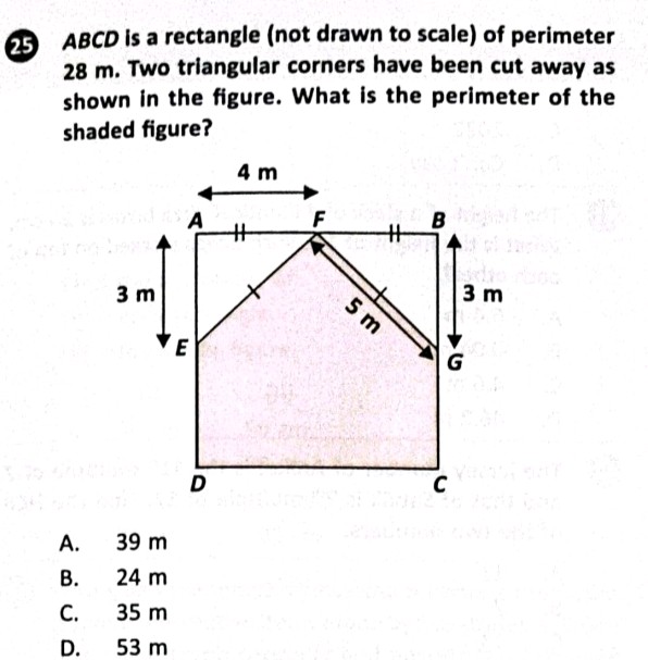 ABCD is a rectangle (not drawn to scale) of | StudyX
