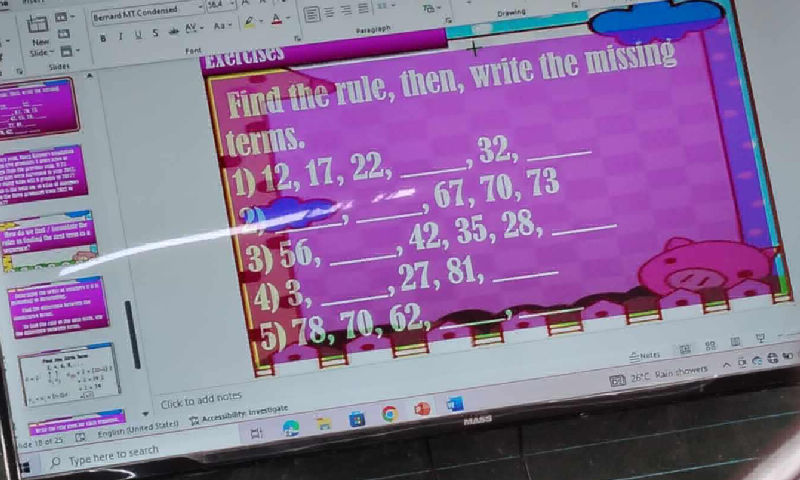 Write The Missing Pattern Math Find the rule then write the missing terms