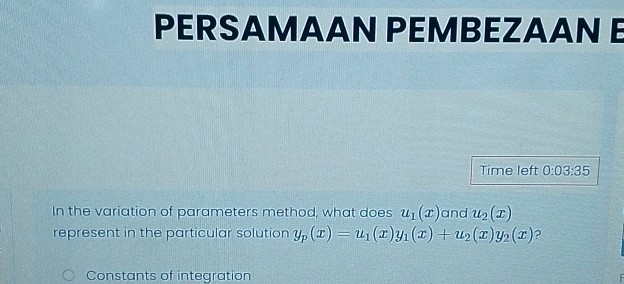In the variation of parameters method what | StudyX